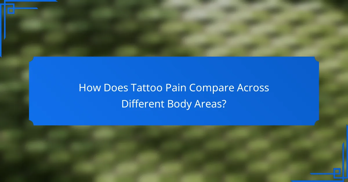 How Does Tattoo Pain Compare Across Different Body Areas?