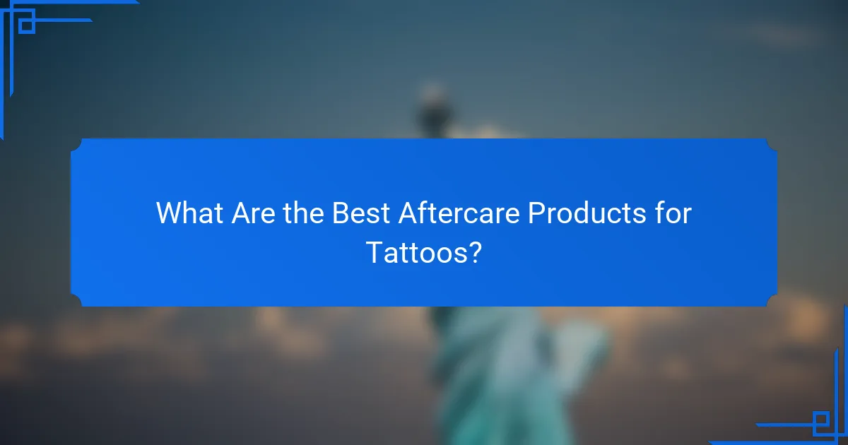 What Are the Best Aftercare Products for Tattoos?