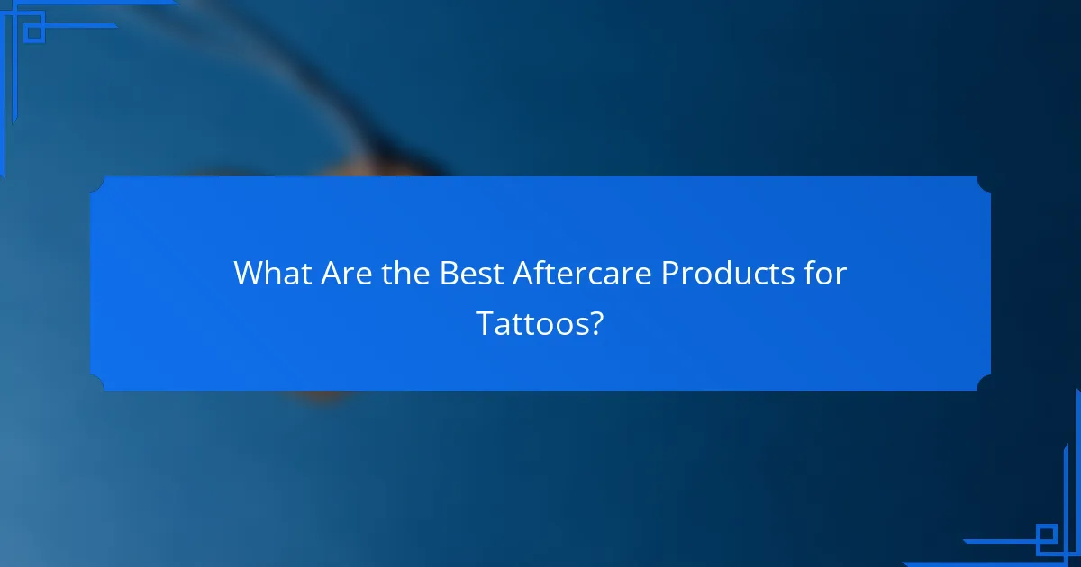 What Are the Best Aftercare Products for Tattoos?
