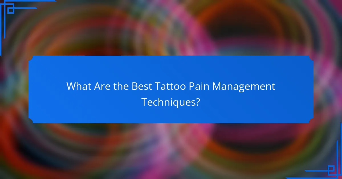What Are the Best Tattoo Pain Management Techniques?