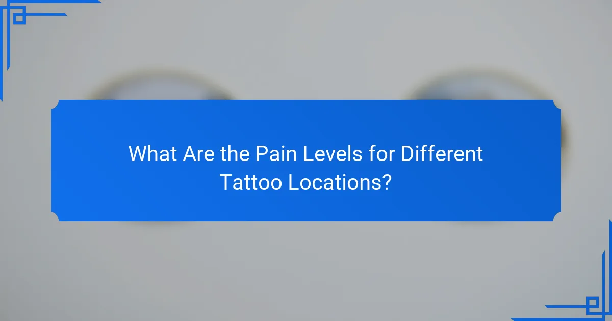 What Are the Pain Levels for Different Tattoo Locations?
