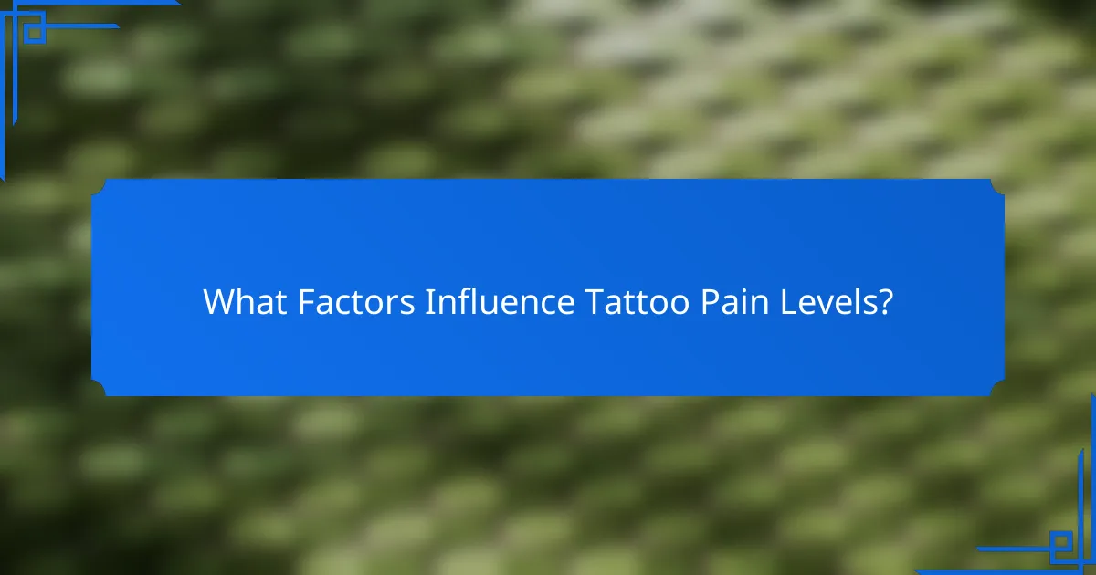 What Factors Influence Tattoo Pain Levels?